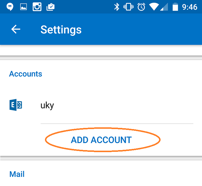 Outlook android не подключается exchange